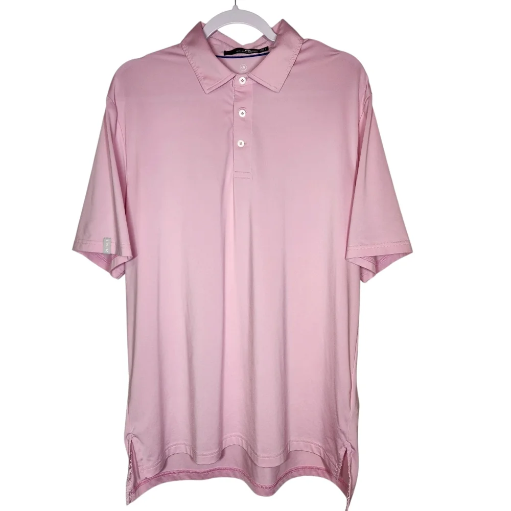 RLX Ralph Lauren Men's Golf Performance Polo Shirt Light Pink Dri‎ Fit Sport L